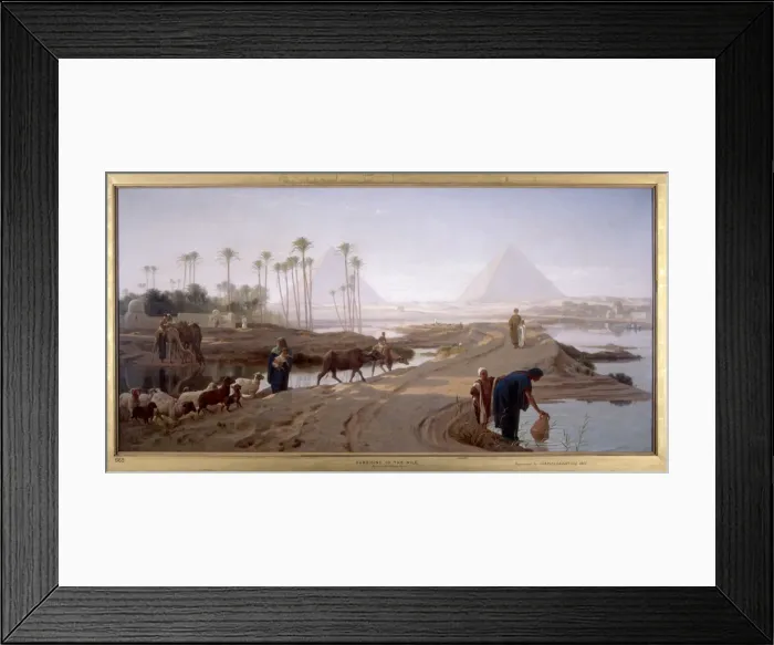 Framed Print : The subsiding of the Nile, 1873. Artist: Frederick Goodall Framed Print : The subsiding of the Nile, 1873. Artist: Frederick Goodall