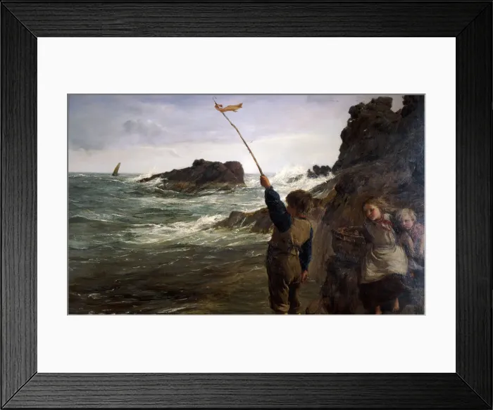 Framed Print : Caught by the Tide, 1869. Artist: James Clarke Hook Framed Print : Caught by the Tide, 1869. Artist: James Clarke Hook
