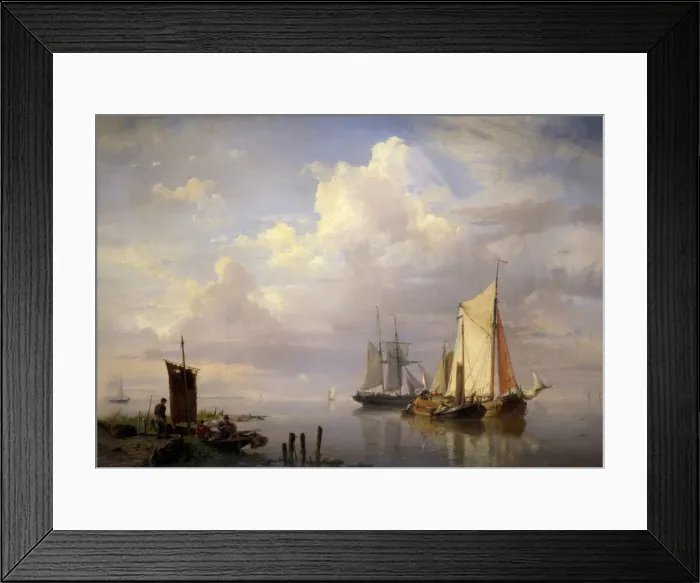 Framed Print : A Calm, 1852. Artist: Hermanus Koekkoek Framed Print : A Calm, 1852. Artist: Hermanus Koekkoek