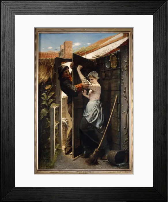 Framed Print : Sailor with Crab, 1874. Artist: Hendricus Jacobus Burgers Framed Print : Sailor with Crab, 1874. Artist: Hendricus Jacobus Burgers