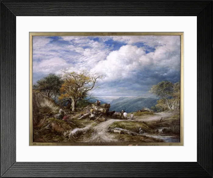 Framed Print : The timber waggon, 1872. Artist: John Linnell Framed Print : The timber waggon, 1872. Artist: John Linnell