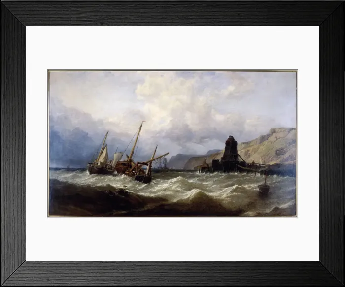 Framed Print : Oxwich Bay, South Wales. Artist: Clarkson Stanfield Framed Print : Oxwich Bay, South Wales. Artist: Clarkson Stanfield