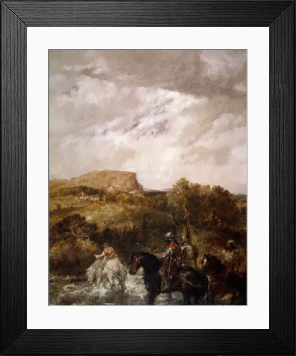 Framed Print : The Ford, 1891. Artist: Sir John Gilbert Framed Print : The Ford, 1891. Artist: Sir John Gilbert