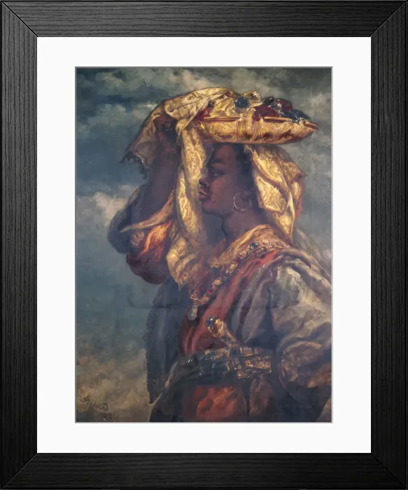 Framed Print : Black Girl with Fruit, 1882. Artist: Sir John Gilbert Framed Print : Black Girl with Fruit, 1882. Artist: Sir John Gilbert