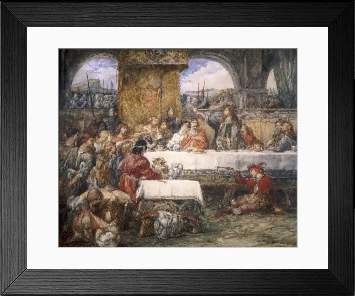 Framed Print : Cedrics Toast, 1859. Artist: Sir John Gilbert Framed Print : Cedrics Toast, 1859. Artist: Sir John Gilbert