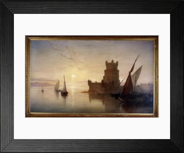 Framed Print : Lisbon - Castle of Balem, 1850. Artist: Frank Dillon Framed Print : Lisbon - Castle of Balem, 1850. Artist: Frank Dillon