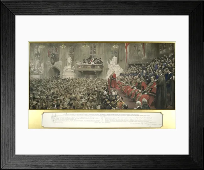 Framed Print : The City Imperial Volunteers in Guildhall, London, 1900 Framed Print : The City Imperial Volunteers in Guildhall, London, 1900