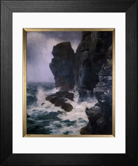 Framed Print : Ribbed and Paled in by Rocks Unscaleable, 1885. Artist: Peter Graham Framed Print : Ribbed and Paled in by Rocks Unscaleable, 1885. Artist: Peter Graham