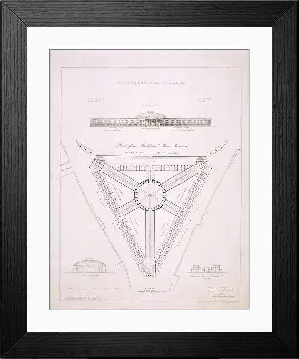 Framed Print : Design for Knightsbridge Market, London, c1840. Artist: JR Jobbins Framed Print : Design for Knightsbridge Market, London, c1840. Artist: JR Jobbins