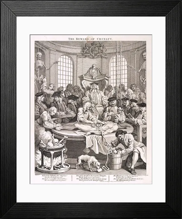 Framed Print : The Reward of Cruelty, plate IV from The Four Stages of Cruelty, 1751 Framed Print : The Reward of Cruelty, plate IV from The Four Stages of Cruelty, 1751