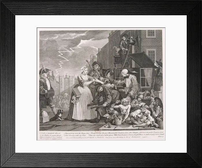 Framed Print : A Rakes Progress, 1735; plate IV of VIII. Artist: William Hogarth Framed Print : A Rakes Progress, 1735; plate IV of VIII. Artist: William Hogarth