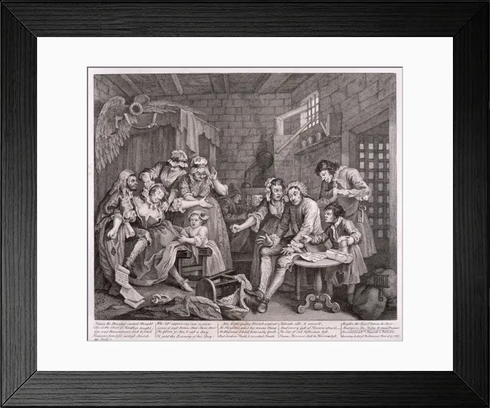 Framed Print : A Rakes Progress, 1735; plate VII of VIII. Artist: William Hogarth Framed Print : A Rakes Progress, 1735; plate VII of VIII. Artist: William Hogarth