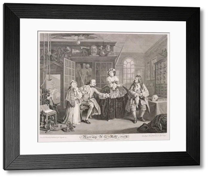 Framed Print : Marriage a la Mode, 1745; plate III. Artist: Bernard Baron Framed Print : Marriage a la Mode, 1745; plate III. Artist: Bernard Baron