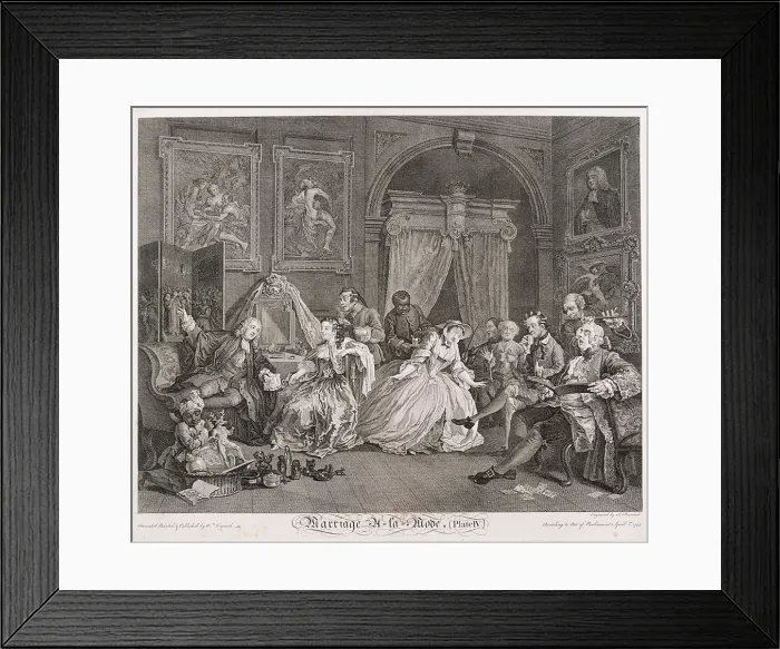 Framed Print : Marriage a la Mode, 1745; plate IV. Artist: Simon Francois Ravenet Framed Print : Marriage a la Mode, 1745; plate IV. Artist: Simon Francois Ravenet