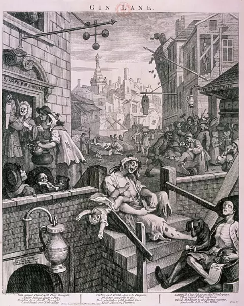 Gin Lane, 1751. Artist: William Hogarth