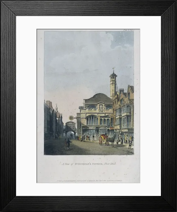 Framed Print : St Dunstan in the West, London, 1812 Framed Print : St Dunstan in the West, London, 1812