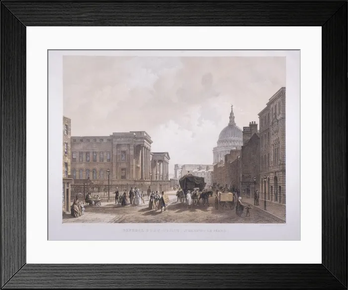 Framed Print : General Post Office, London, 1852. Artist: Thomas Picken
