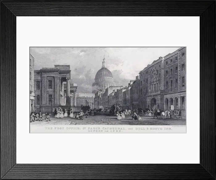 Framed Print : General Post Office, London, 1829. Artist: CJ Emblem Framed Print : General Post Office, London, 1829. Artist: CJ Emblem