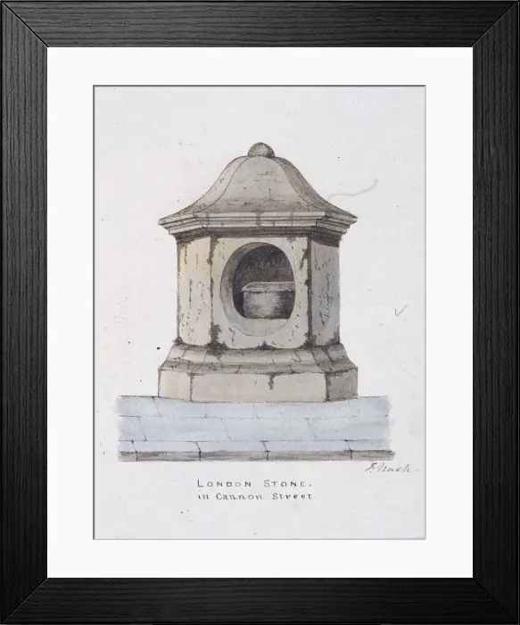 Framed Print : London Stone, Cannon Street, London, c1816. Artist: Frederick Nash Framed Print : London Stone, Cannon Street, London, c1816. Artist: Frederick Nash