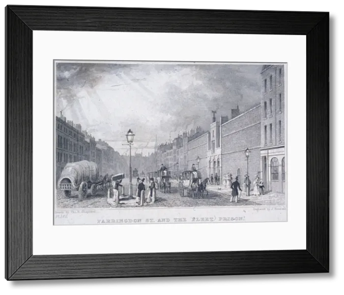 Framed Print : Fleet Prison, Farringdon Street, London, 1829. Artist: J Henshall Framed Print : Fleet Prison, Farringdon Street, London, 1829. Artist: J Henshall