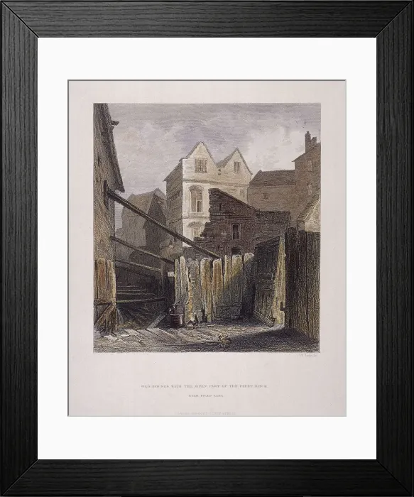Framed Print : Fleet River, London, 1851. Artist: John Wykeham Archer Framed Print : Fleet River, London, 1851. Artist: John Wykeham Archer