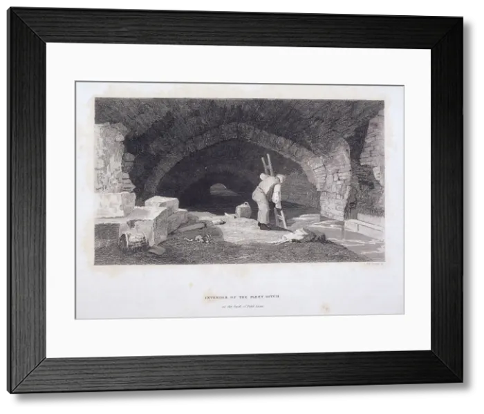 Framed Print : Fleet River, London, 1851. Artist: John Wykeham Archer Framed Print : Fleet River, London, 1851. Artist: John Wykeham Archer
