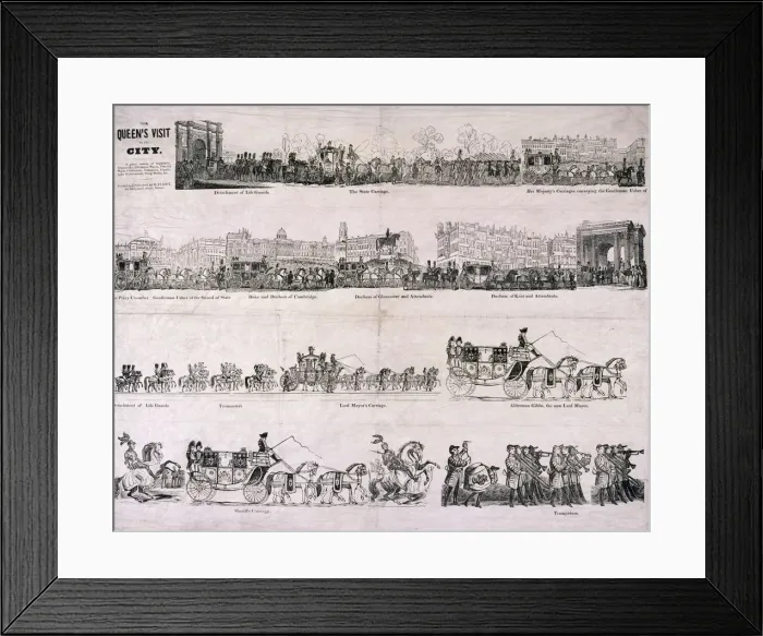 Framed Print : Queen Victorias procession through the City of London, c1844 Framed Print : Queen Victorias procession through the City of London, c1844
