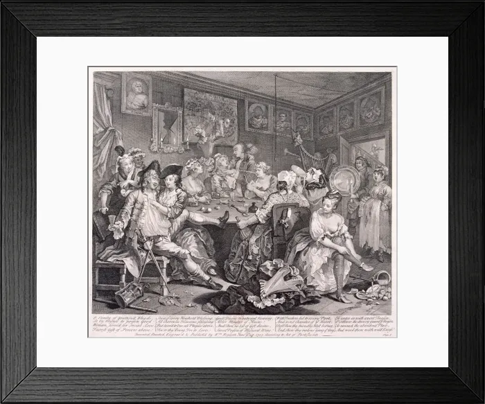 Framed Print : A Rakes Progress, 1735, plate III of VIII. Artist: William Hogarth Framed Print : A Rakes Progress, 1735, plate III of VIII. Artist: William Hogarth