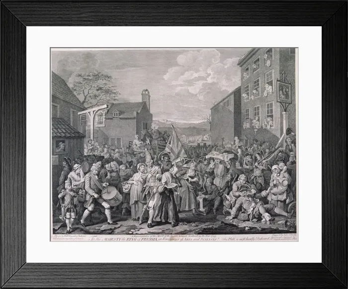 Framed Print : The March to Finchley, 1745. Artist: Luke Sullivan Framed Print : The March to Finchley, 1745. Artist: Luke Sullivan