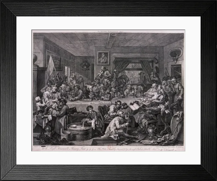 Framed Print : An election entertainment, plate I of The Election, 1755. Artist: William Hogarth Framed Print : An election entertainment, plate I of The Election, 1755. Artist: William Hogarth
