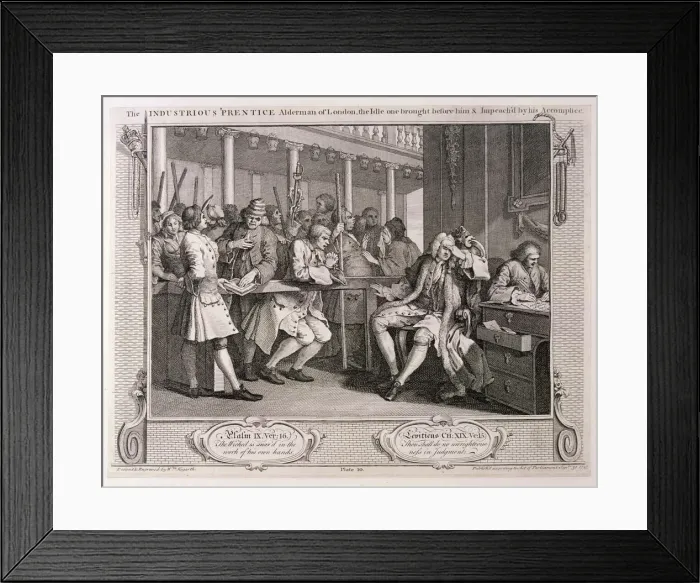 Framed Print : The industrious prentice alderman of London... plate X of Industry and Idleness1747 Framed Print : The industrious prentice alderman of London... plate X of Industry and Idleness1747