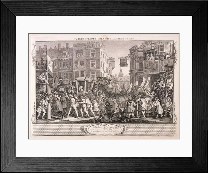 Framed Print : The industrious prentice Lord-Mayor of London, plate XII of Industry and Idleness, 1747 Framed Print : The industrious prentice Lord-Mayor of London, plate XII of Industry and Idleness, 1747
