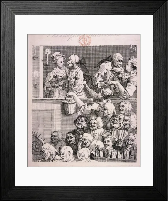 Framed Print : The laughing audience, 1733. Artist: William Hogarth Framed Print : The laughing audience, 1733. Artist: William Hogarth