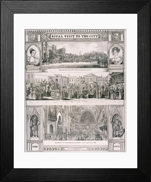 Framed Print : Queen Victorias visit to the City of London, 1837. Artist: Nathaniel Whittock Framed Print : Queen Victorias visit to the City of London, 1837. Artist: Nathaniel Whittock