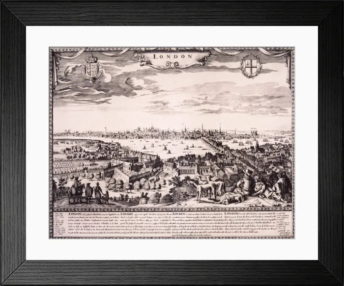 Framed Print : View of London from Southwark, 1710