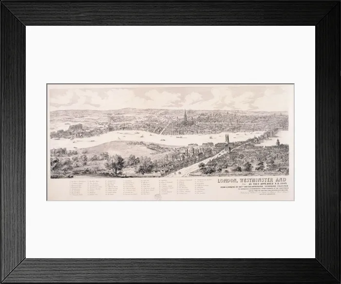 Framed Print : View of London from Southwark, 1543. Artist: Nathaniel Whittock Framed Print : View of London from Southwark, 1543. Artist: Nathaniel Whittock
