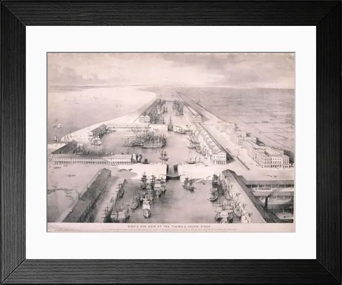 Framed Print : Thames Haven Dock, London, c1830. Artist: Thomas Allom Framed Print : Thames Haven Dock, London, c1830. Artist: Thomas Allom
