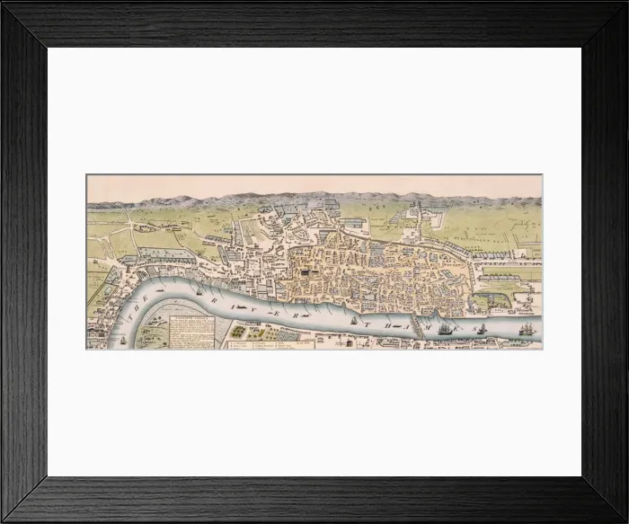 Framed Print : Map of London, c1563 Artist: William Darton Framed Print : Map of London, c1563 Artist: William Darton