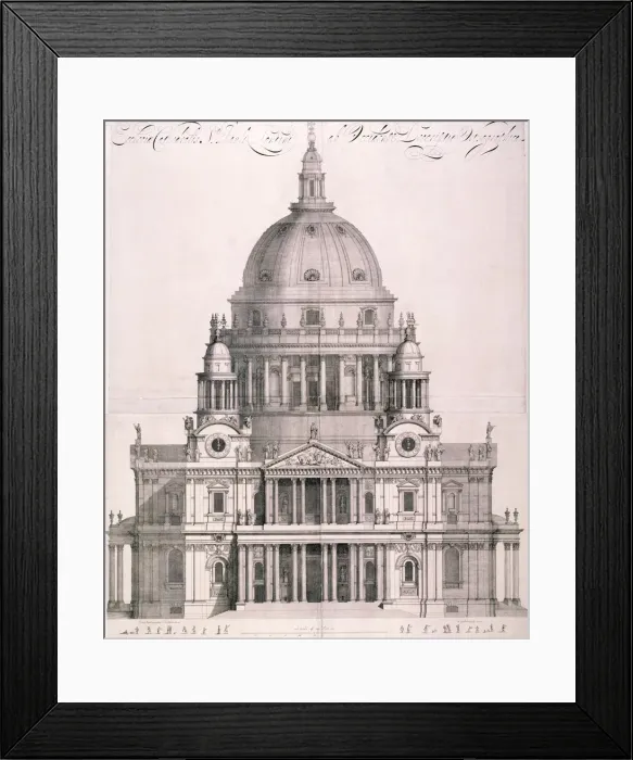 Framed Print : St Pauls Cathedral, London, 1702. Artist: Simon Gribelin Framed Print : St Pauls Cathedral, London, 1702. Artist: Simon Gribelin