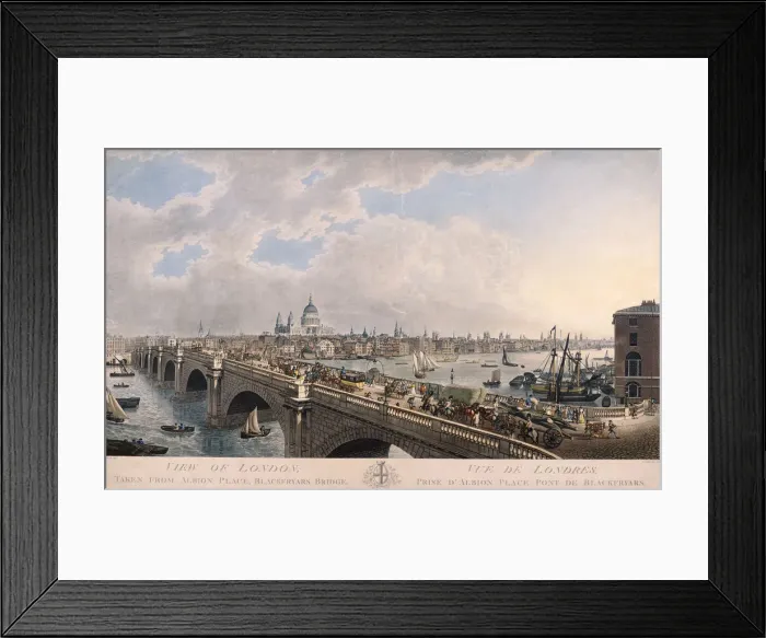 Framed Print : City of London from the South, 1802. Artist: Joseph Constantine Stadler Framed Print : City of London from the South, 1802. Artist: Joseph Constantine Stadler
