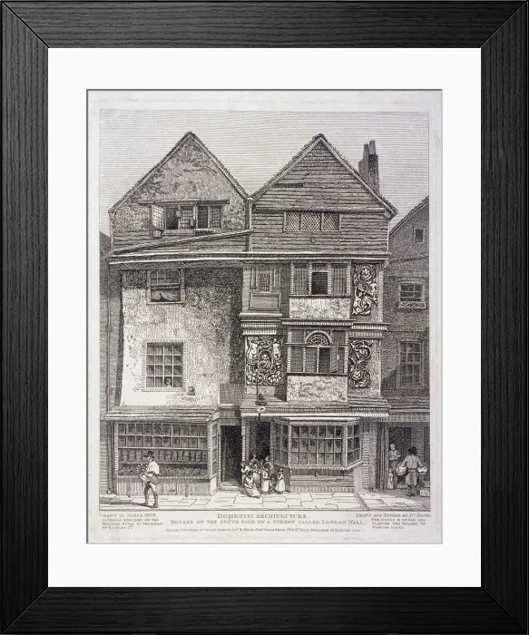 Framed Print : London Wall, London, 1808. Artist: John Thomas Smith Framed Print : London Wall, London, 1808. Artist: John Thomas Smith