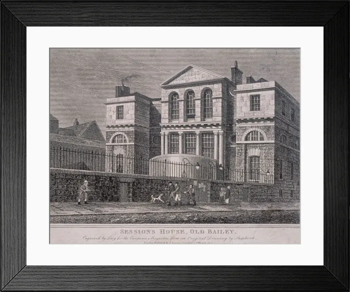 Framed Print : Old Bailey, Sessions House, London, 1812. Artist:s Lacey Framed Print : Old Bailey, Sessions House, London, 1812. Artist:s Lacey