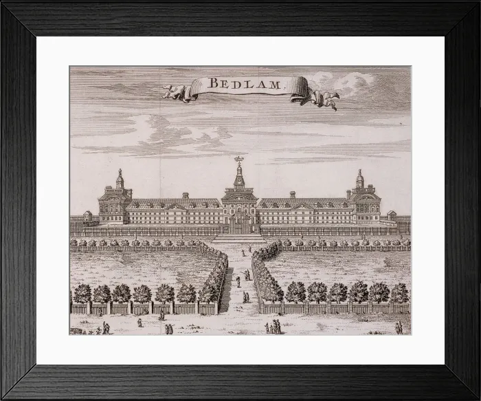 Framed Print : Old Bethlehem Hospital, London, c1700