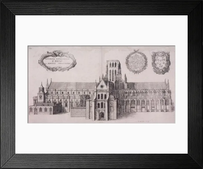 Framed Print : St Pauls Cathedral (old), London, 1656. Artist: Wenceslaus Hollar Framed Print : St Pauls Cathedral (old), London, 1656. Artist: Wenceslaus Hollar
