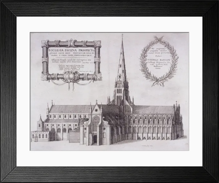 Framed Print : St Pauls Cathedral (old), London, 1657. Artist: Wenceslaus Hollar Framed Print : St Pauls Cathedral (old), London, 1657. Artist: Wenceslaus Hollar