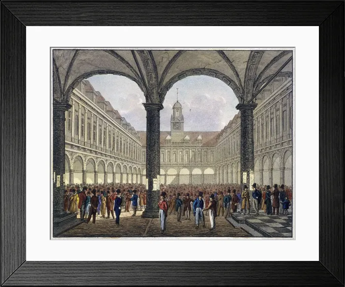Framed Print : Royal Exchange (2nd) interior, London, c1830