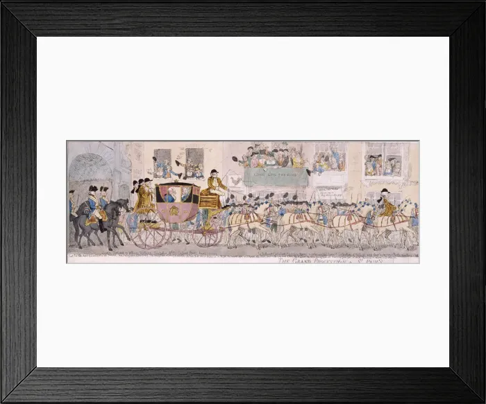 Framed Print : Procession of King George III and Queen Charlotte to St Pauls Cathedral, London, 1789 Framed Print : Procession of King George III and Queen Charlotte to St Pauls Cathedral, London, 1789