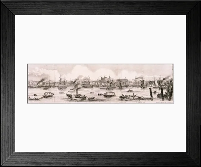 Framed Print : London from the River Thames, 1844 Artist: Frank Vizetelly