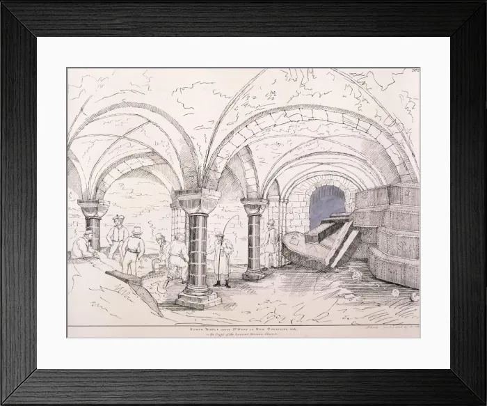 Framed Print : Crypt of St Mary-le-Bow, c1819. Artist: Frederick Nash Framed Print : Crypt of St Mary-le-Bow, c1819. Artist: Frederick Nash