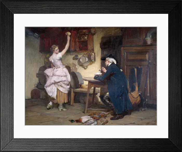 Framed Print : Flirtation, 1885. Artist: John Francis Rigaud Framed Print : Flirtation, 1885. Artist: John Francis Rigaud